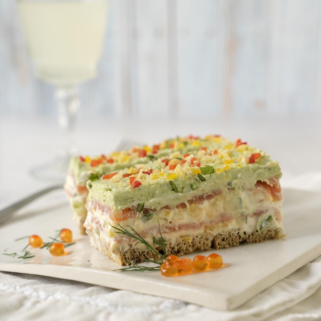 Millefeuille van gerookte zalm