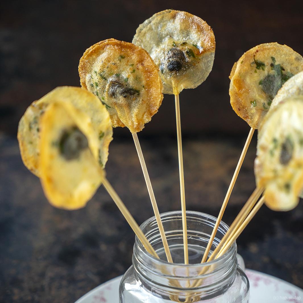 Krokante lolly’s met escargots