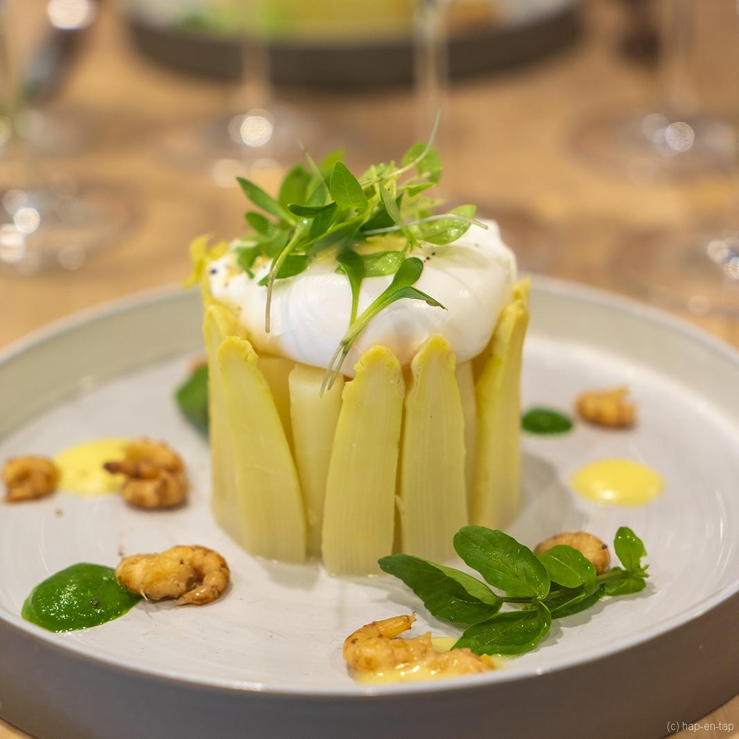 Witte asperges, grijze garnalen, citroen sabayon powered by Rob The Gourmet Market